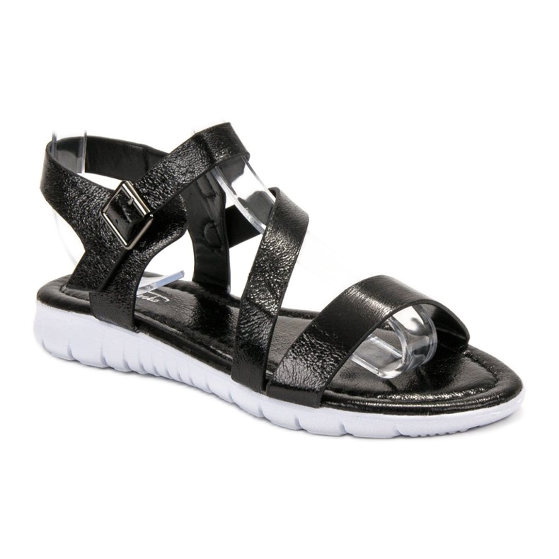SHELOVET Sandali con fibbia nero 1