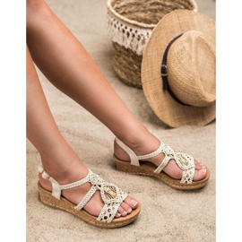 SHELOVET Sandali intrecciati Boho marrone 2