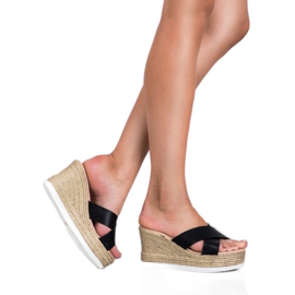 Bello Star Sandali con zeppa nero 2