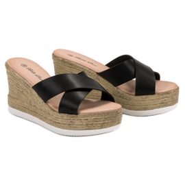 Bello Star Sandali con zeppa nero 1