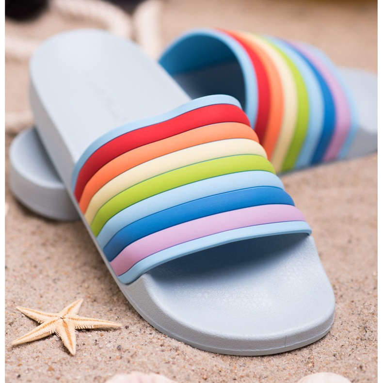 Sweet Shoes Infradito in gomma colorata blu multicolore 1