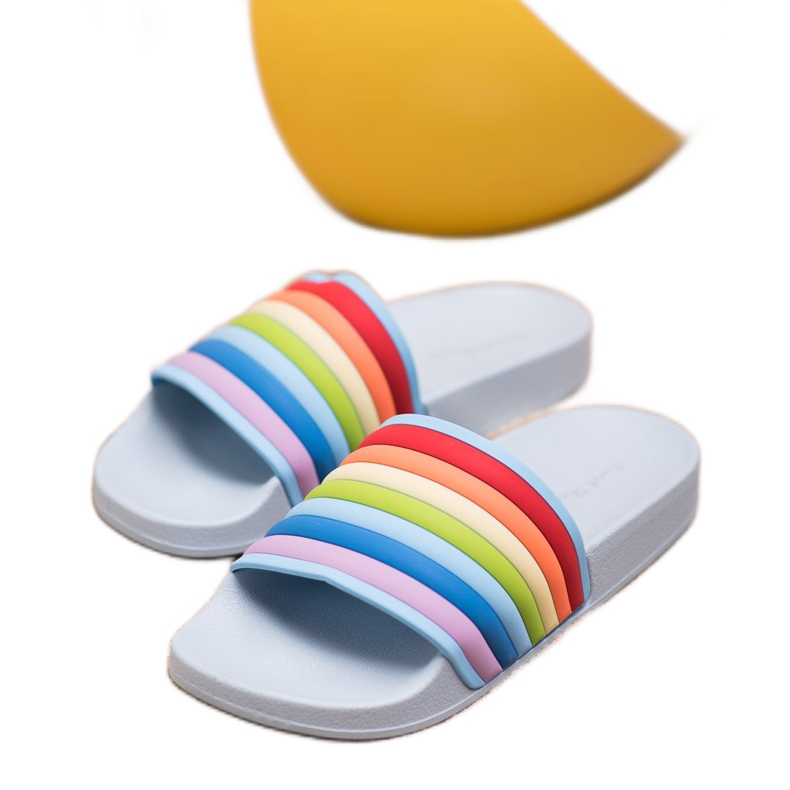Sweet Shoes Infradito in gomma colorata blu multicolore 2