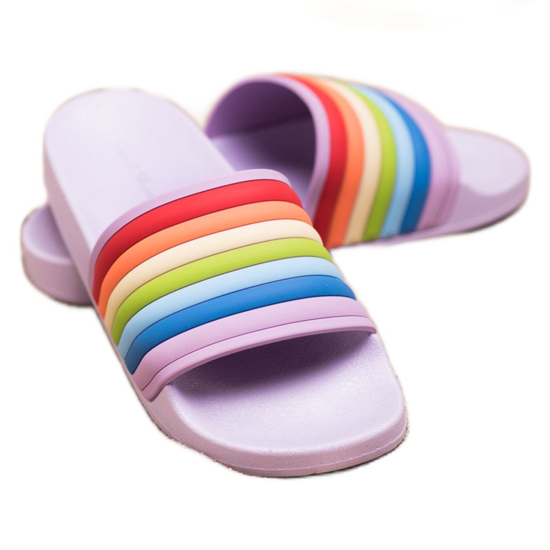 Sweet Shoes Infradito in gomma colorata viola multicolore 2