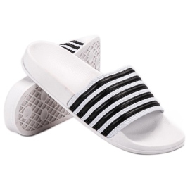 SHELOVET Pantofole sportive a righe bianco 2