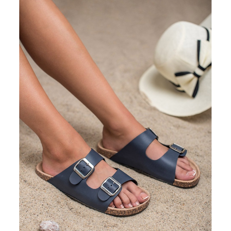 Seastar Pantofole blu navy con fibbia 2