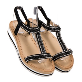 Bestelle Sandali slip-on con zeppa nero 2