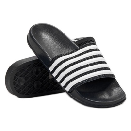 SHELOVET Pantofole sportive a righe nero 1