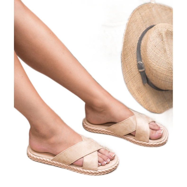 SHELOVET Pantofole in pelle scamosciata marrone 1