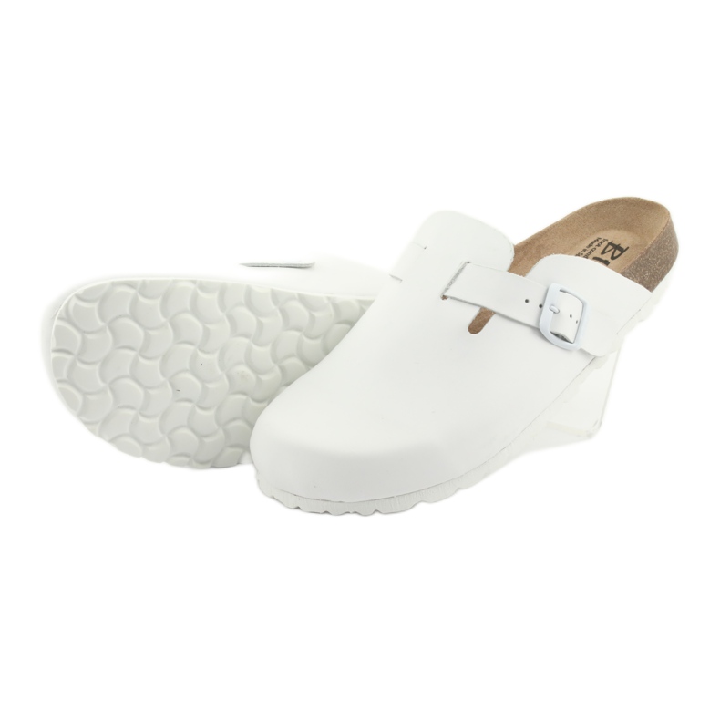 Pantofole mediche da uomo BIOX Berney bianche bianco 4