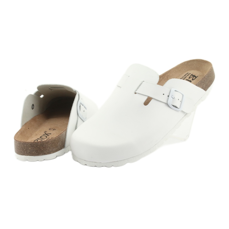 Pantofole mediche da uomo BIOX Berney bianche bianca 3