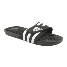 Adidas Adissage M F35580 Infradito con velcro bianco nero 1