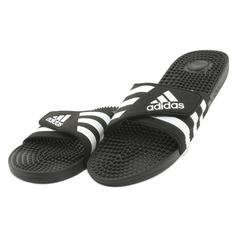 Adidas Adissage M F35580 Infradito con velcro bianco nero 2