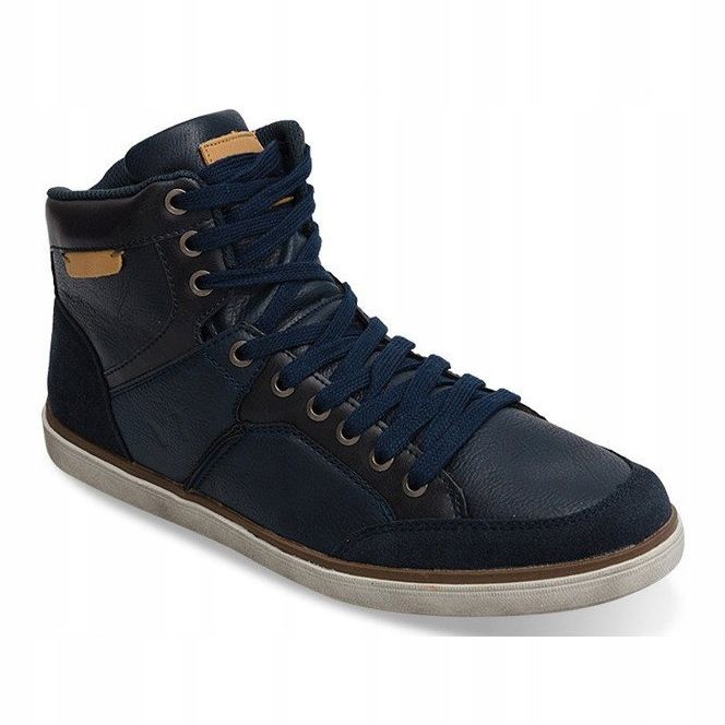 Sneakers Alte Pelle Naturale XF117 Blu Navy 2