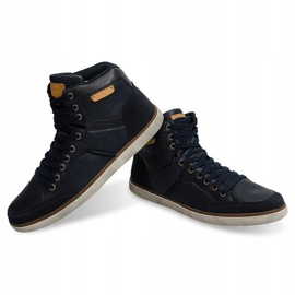 Sneakers Alte Pelle Naturale XF117 Blu Navy 1