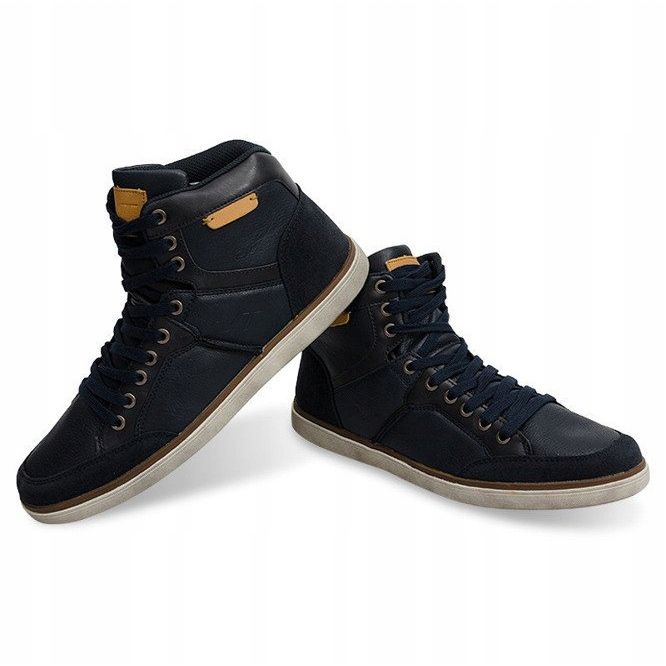 Sneakers Alte Pelle Naturale XF117 Blu Navy 1