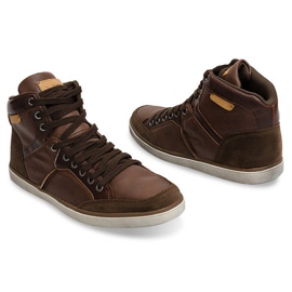 XF117 Scarpe da ginnastica alte color cammello marrone 1