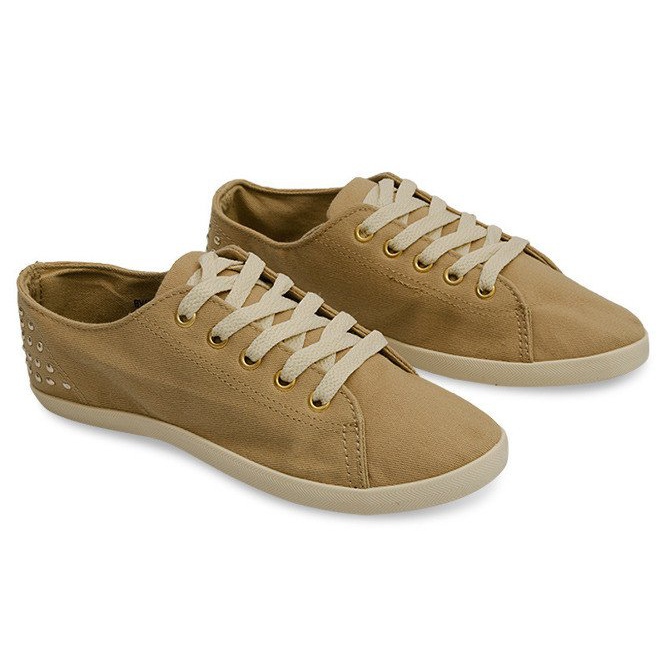 Sneakers In Tessuto Con Borchie VB67 Beige 1