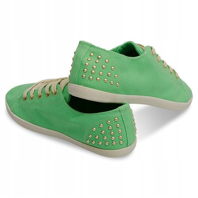 Sneakers In Tessuto Con Borchie VB67 Verde 1