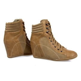 Sneakers Stivali Sulla Zeppa 562 Cachi marrone verde 2