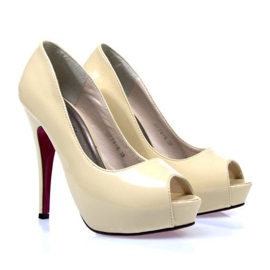 Stiletto Sulla Piattaforma Aperto 774 Beige 1