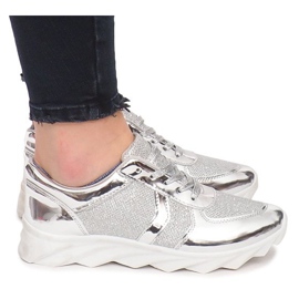 Sneakers sportive B8890-1 Argento grigio 2