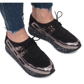 Sneakers sportive nere sulla piattaforma Calixte nero 1