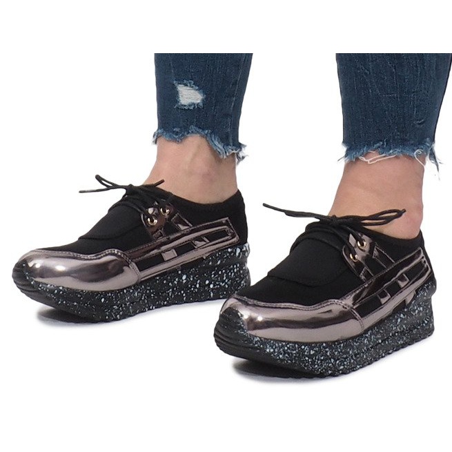 Sneakers sportive nere sulla piattaforma Calixte nero 2