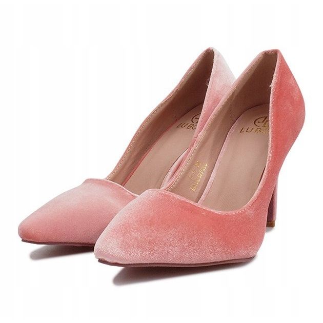 Scarpe con tacco Francine in velluto rosa 1