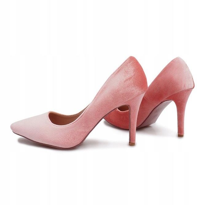 Scarpe con tacco Francine in velluto rosa 2