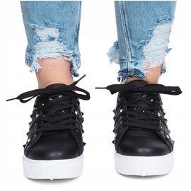 Sneakers nere Montpellier borchie nero 1