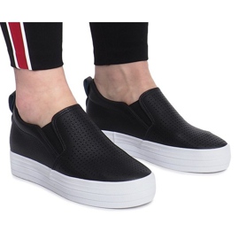 Sneakers nere traforate su zeppa Rockvale nero 2