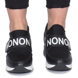 Sneakers sportive nere sulla zeppa Monon nero 1