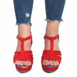 Sandali rossi con zeppa Ankard rosso 1