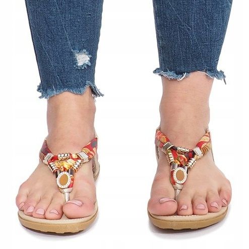 Sandali flat oro con diamanti Sprat d'oro 1