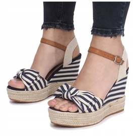 Sandali con zeppa alla marinara con espadrillas Blue Sea 1