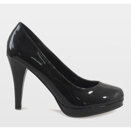 Scarpe con tacco laccate nere di Casia nero 2