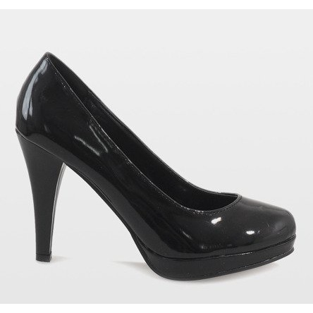 Scarpe con tacco laccate nere di Casia nero 2