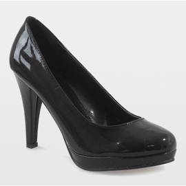 Scarpe con tacco laccate nere di Casia nero 1