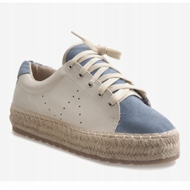 Espadrillas stringate blu LX-07 marrone 1