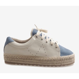 Espadrillas stringate blu LX-07 marrone 2
