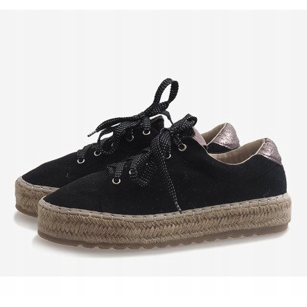 Espadrillas nere allacciate BB01P nero 1