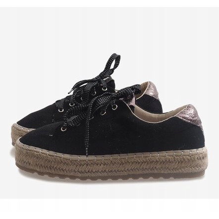 Espadrillas nere allacciate BB01P nero 2