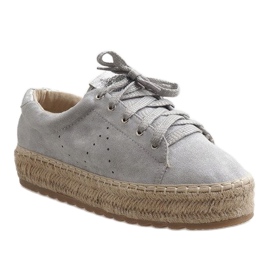Espadrillas stringate grigie BB01 grigio 1