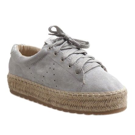 Espadrillas stringate grigie BB01 grigio 1