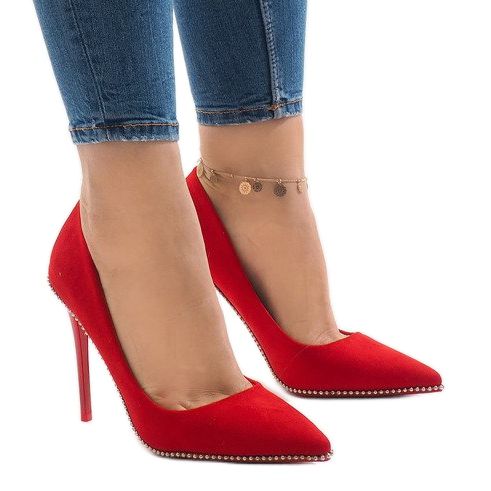 Tacchi alti in camoscio rosso P-6378 1