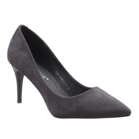 Stiletto classico in camoscio grigio 100-828ES-1 1