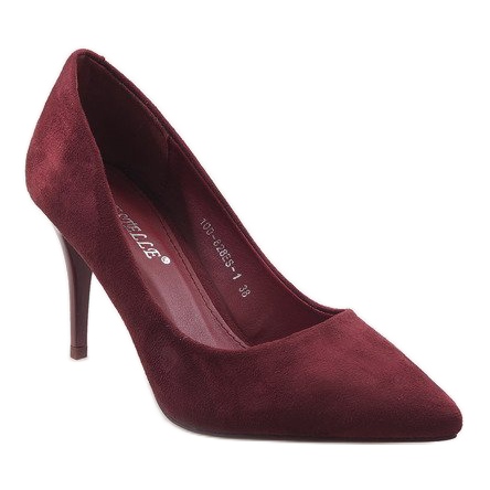 Stiletti classici in camoscio bordeaux 100-828ES-1 rosso 1