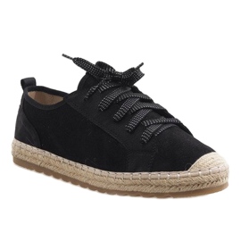 Espadrillas nere allacciate BB02P nero 1