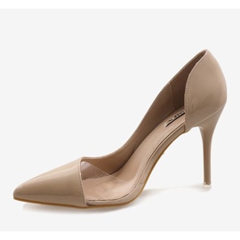 Tacco asimmetrico verniciato beige GH11541 2