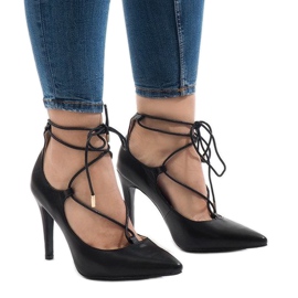 Décolleté nere su tacco 4524-1A nero 1